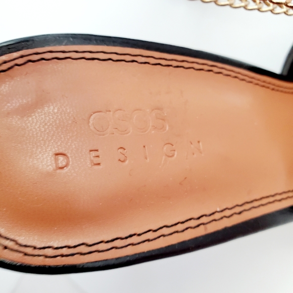 ASOS DESIGN Priscilla Black Pointed Toe High Heels with Chain Size 8Cat & Jack B - Picture 10 of 10